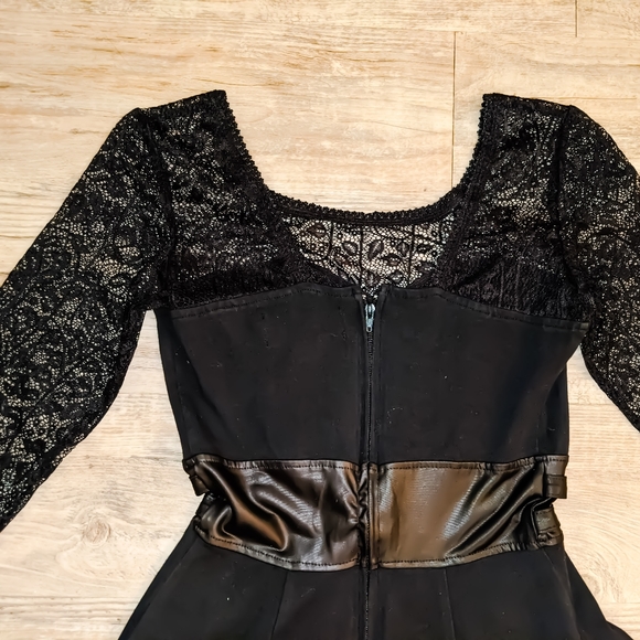 Black Maleficent Dress | Black Lace Asymmetrical G - Picture 3 of 12